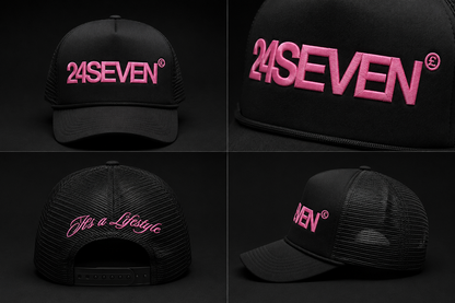 24SEVEN HAT - Black & Pink